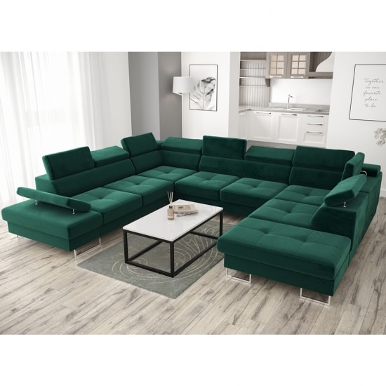 Galaxy Max I. U alakú kanapé zöld