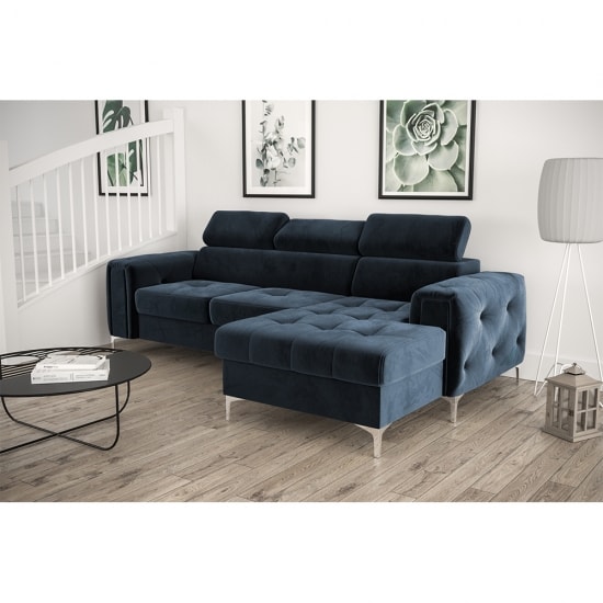 Orion mini ágyazható L alakú sarokkanapék kék