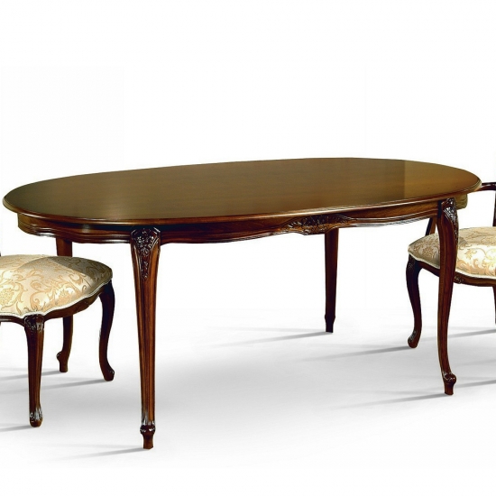 Milly XV. Lajos stílusú ovális bükkfa étkezőasztal