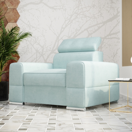 Royal masszív fotel világoskék