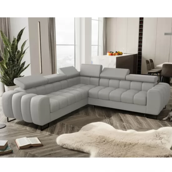 Aspen Max ágyazható bőr sarokkanapé szürke