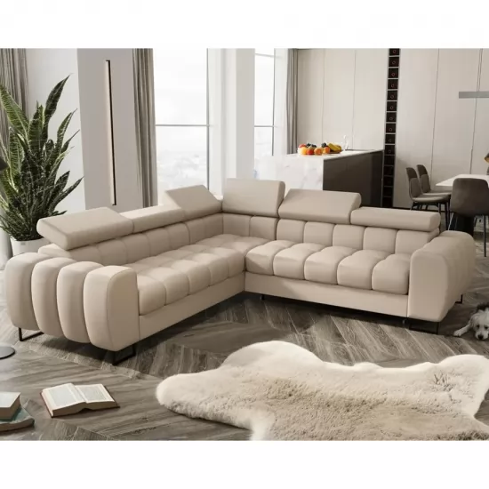 Aspen Max ágyazható bőr sarokkanapé világos