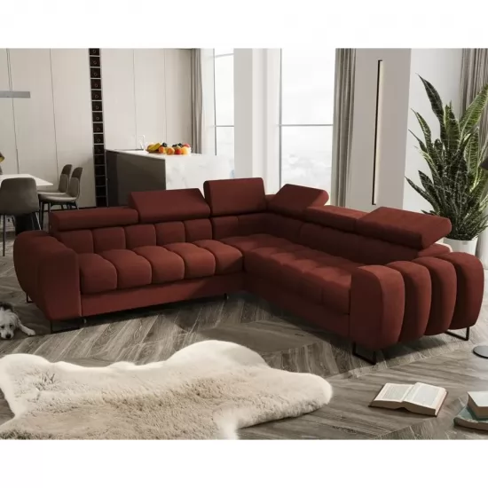 Aspen Max ágyazható sarokkanapé téglavörös