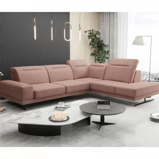 Fiore kényelmes sarokkanapé rózsaszín