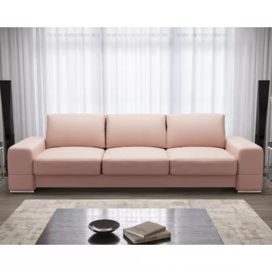 Zara bőr ágyazható nagy kanapé rózsaszín