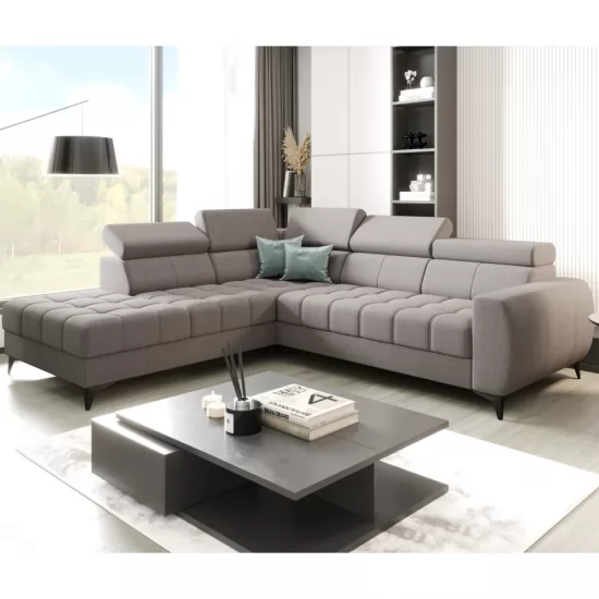 Porto modern ágyazható sarokkanapé világos szürke