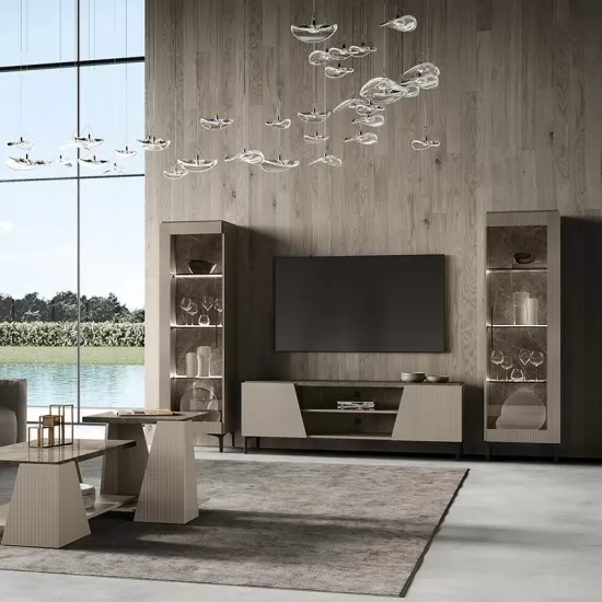 Lusso elegáns 1 ajtós vitrin és tv komód