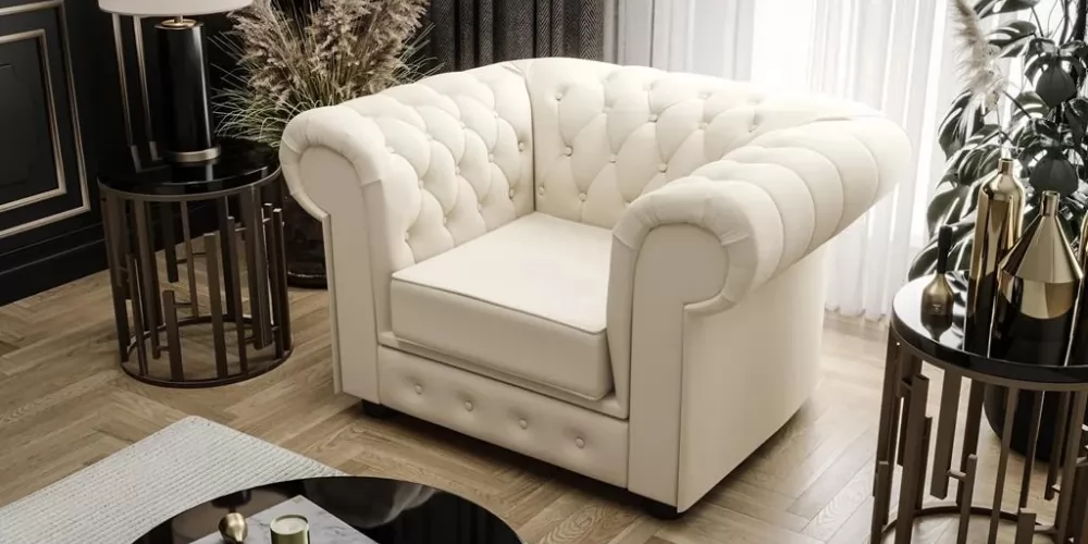 Manchester chesterfield stílusú fotel