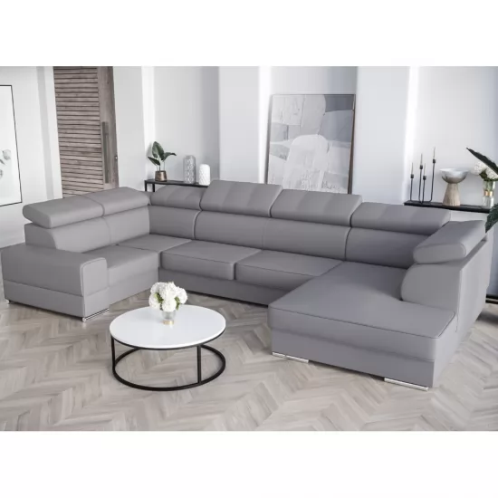 Royal Max I. U alakú kanapé szürke bőr