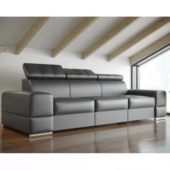 Royal III. személyes fix kanapé szürke bőr