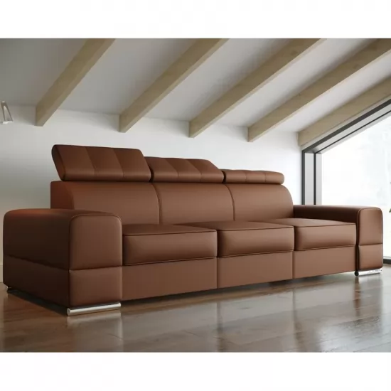 Royal III. személyes fix kanapé barna bőr