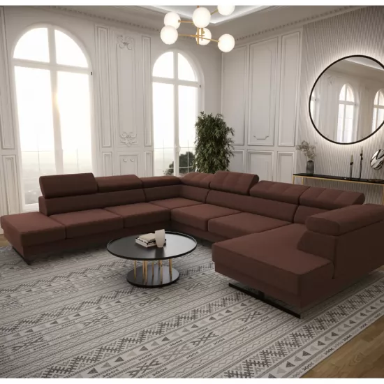 Emporio Max II. U alakú sarokgarnitúra barna