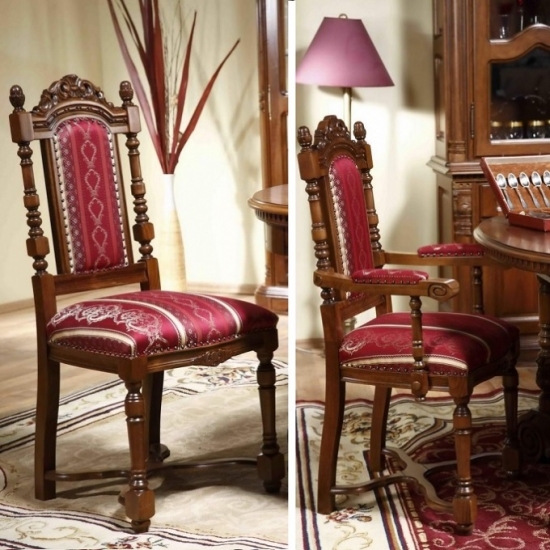 Krisztina klasszikus faragott karfás szék és támlás szék