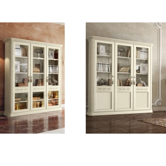 Torriani office krémszínű 3 ajtós könyves szekrény