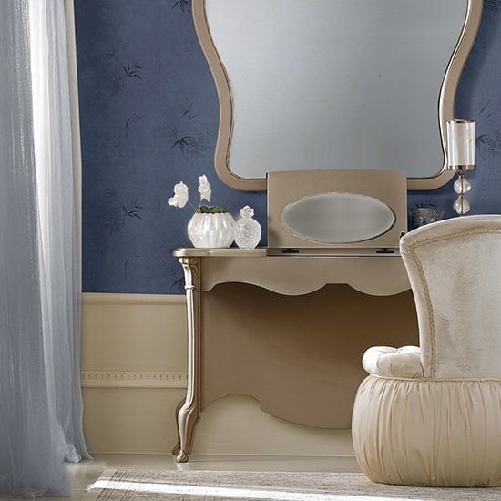 City barna fésülködőasztal tükörrel