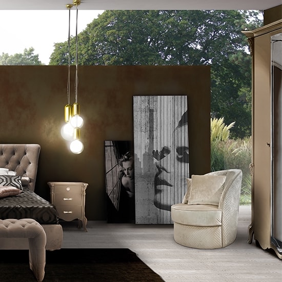 City barna 4ajtós ruhásszekrény tükörrel