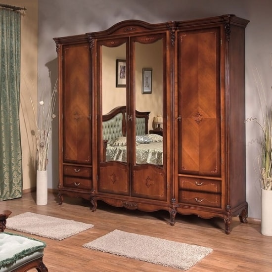 Regallis 4 ajtós tükrös hálószobaszekrény