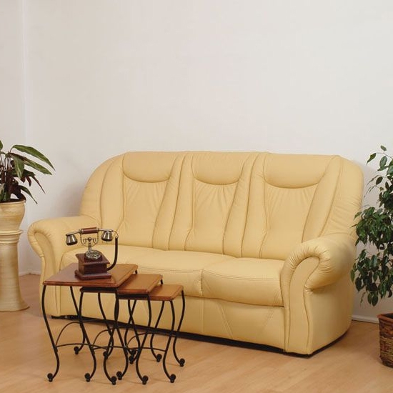 Verona klasszikus világos bőr ágyazható kanapé