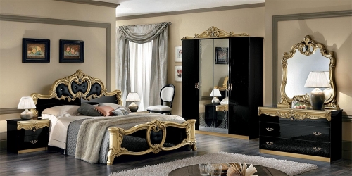 Barocco Gold fekete-arany hálószoba garnitúra